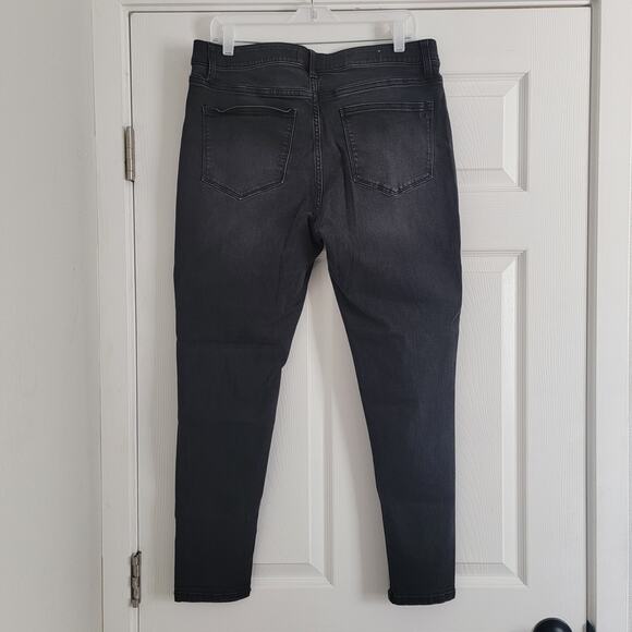 LuLaRoe With Love Gray Black Control Panel Magic Waist Jeans Skinny Size 32 - Picture 2 of 4